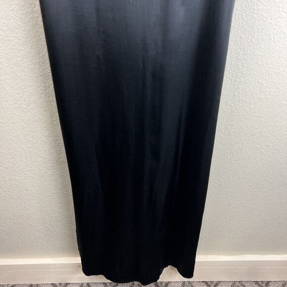 Whimsy + Row Slip Dress Women Large Black Silky Satin Maxi Whimsy Romantic - Picture 3 of 9